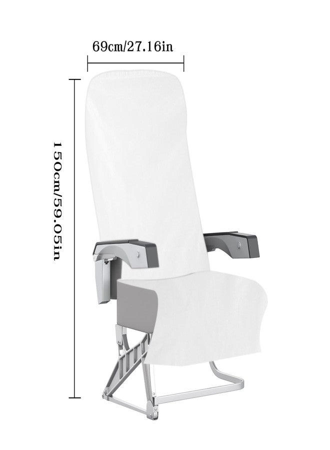 Klmnop 6 Pcs Disposable Airplane Seat Covers, Non-Woven Fabric Seat and Armrest Cover, Portable Disposable Protectors for Airplane, Car, Train, Movie Theatre(White) - Image 2